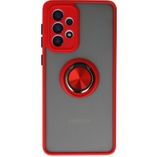 Pazarcan Galaxy A33 5g Kılıf Montreal Yüzüklü Silikon Kapak - Kırmızı