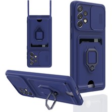 Pazarcan Galaxy A53 5g Kılıf Zuma Kartvizitli Yüzüklü Silikon - Lacivert