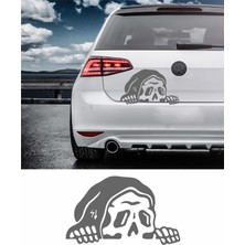 Sticker Dizayn Bagajdan Bakan Iskelet Sticker - Araba Oto Motosiklet Karavan Cam Sticker - 00112