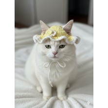 Feyza Design Modern Vintage Sarı Kedi Şapkası, Şık ve Rahat Tasarım