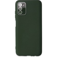 Pazarcan Galaxy A03S Kılıf Lansman Glass Kapak - Koyu Yeşil