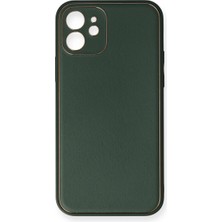 Pazarcan Iphone 12 Mini Kılıf Coco Deri Silikon Kapak - Yeşil