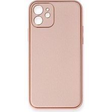 Pazarcan Iphone 12 Kılıf Coco Deri Silikon Kapak - Pembe