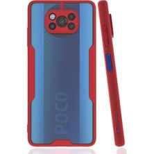 Pazarcan Pocophone X3 Kılıf Platin Silikon - Kırmızı