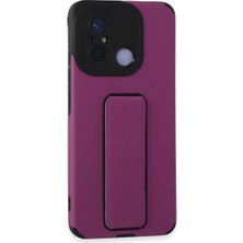 Pazarcan Redmi 12C Kılıf Mega Standlı Silikon - Mor