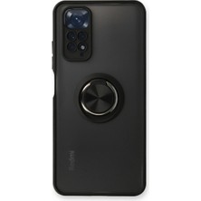 Pazarcan Redmi Note 11 Kılıf Montreal Yüzüklü Silikon Kapak - Siyah