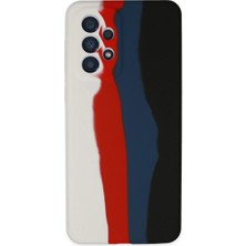 Pazarcan Galaxy A73 5g Kılıf Ebruli Lansman Silikon - Beyaz-Siyah