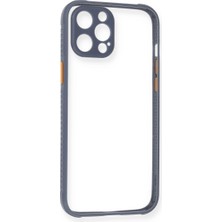 Pazarcan Iphone 12 Kılıf Miami Şeffaf Silikon - Gri
