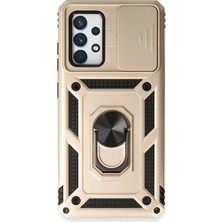Pazarcan Galaxy A53 5g Kılıf Pars Lens Yüzüklü Silikon - Gold