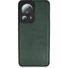 Pazarcan Mi 13 Lite Kılıf Loop Deri Silikon - Yeşil