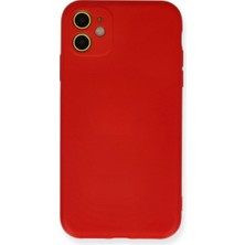 Pazarcan Iphone 11 Kılıf Nano Içi Kadife Silikon - Kırmızı