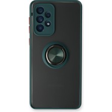 Pazarcan Galaxy A53 5g Kılıf Montreal Yüzüklü Silikon Kapak - Yeşil