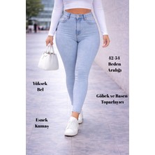 CEDY DENIM Kadın Yüksek Bel Skinny Fit Jeans Büyük Beden Kot PantolonC597