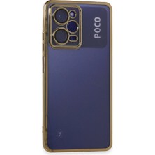 Pazarcan Poco X5 5g Kılıf Lensli Silikon - Gold