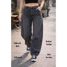 Cedy Denim Kadın Yüksek Bel Baggy Skater Jean