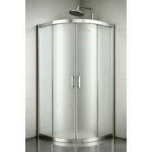 Durul Duşakabin Oval Buzlu 5mm Temperli Cam Yükseklik 190 cm Krom Profil