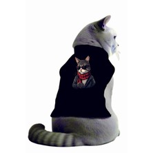 Feyza Design Siyah Kedi Kolsuz Sweatshirt, Rahat ve Şık Tasarım