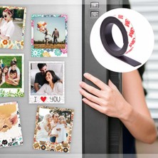 İsmiyle Al Yapışkanlı Şerit Mıknatıs Magnet Kes Kullan Güçlü Sağlam Rulo Çıkarılması Kolay Siyah 2cm x 1 mt (5067)
