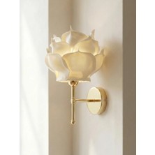 Maison Avf Krem Eva Gül Tasarım Kablolu Duvar Aydınlatması Aplik - Alt Parlak Gold