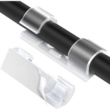 İsmiyle Al Kablo Sabitleyici Klipsler 20 Adet Kablo Düzenleyici Duvar Fayans Cam Kablo Tutucu Yapışkanlı Klips (5067)