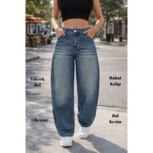 Cedy Denim Kadın Yüksek Bel Baggy Skater Jean