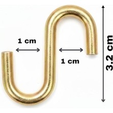 Primeaks Sarı S Kanca 8 Adet | Galvanizli Çelik Askı Kancası | Bahçe, Mutfak, Atölye Kullanımı