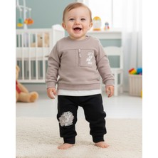 Ege Bebek Erkek Bebek Mevsimlik Fermuar Detaylı 6-9-12-18-24 Aylık 2'li Cool Bebek Takımı