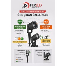 Ferled GU10 Duyulu IP65 Çim ve Duvar Spot Armatür | Dış Mekan Bahçe Aydınlatma | Yön Ayarlı | Max 5W