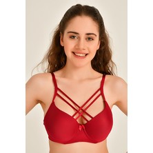 Liza Bayan 1015 Çapraz Askılı Desteksiz Sütyen BORDO