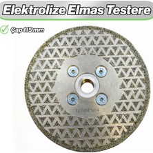 Badem10 Elektrolize Elmas Testere Çift Yüzey Flanşlı 115MM M14 Profesyonel Granit Mermer Beton Kesim Diski