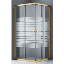 Durul Duşakabin Altın Profil Çizgili Cam