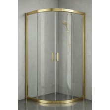 Durul Duşakabin Oval Altın 5mm Şeffaf  Yükseklik 190 cm