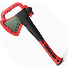 Rico Fiber Saplı Pvc Muhafazalı Profesyonel Balta (800 Gr) Kamp Hobi Odun Kesme Ayırma Baltası Kırmız