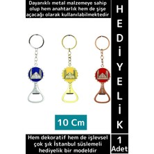 Wintoup Dayanıklı Dekoratif Hediyelik Çok Amaçlı Şık Istanbul Motifli Metal Şişe Açacağı Anahtarlık 2 In 1