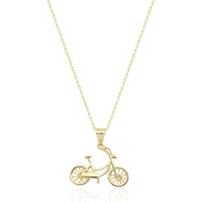 İryum 14 Ayar Altın Kolye Bisiklet