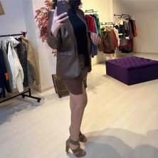 Yırtmaçlı Deri Etek