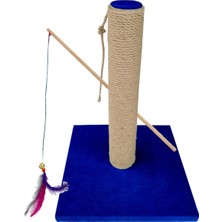 Feyza Design Mavi Kedi Tırmalama ve Oltası ile Eğlence ve Egzersiz Keyfi