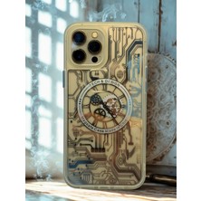 Aplus Iphone Machanic Magsafe Uyumlu Şeffaf Koruyucu Kılıf – Devre Desenli