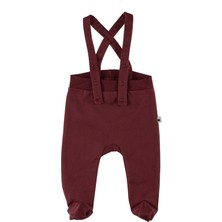 Little Yucca Seed Organik Pamuk Patikli Bebek Salopet-Bordo