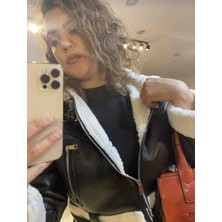 Kemer Detaylı Peluş Kaplama Mont