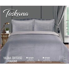 Bella Home Toscana Çift Kişilik Kadife Yatak Örtüsü Seti - 240X260 cm