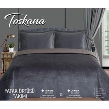Bella Home Toscana Çift Kişilik Kadife Yatak Örtüsü Seti - 240X260 cm