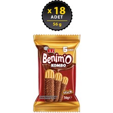 Eti Benimo Kombo Hindistan Cevizi ve Çikolata Kaplamalı Bisküvi 56 G x 18 Adet