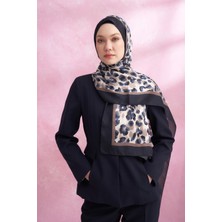 Armanda Leopar Vual Multi Desen Şal 6041-LACIVERT Vizon