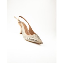 Babalı Alos 7550 Ten Taşlı Topuklu Abiye Kadın Ayakkabı