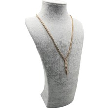 Megass Dekor Süet Kumaş Elisia Manken Gri Renk 32/15 cm Kolye Gerdanlık Takı Sergileme Mankeni