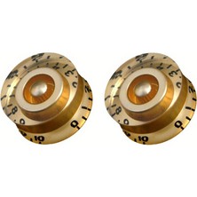 Kul Concept Elektro Gitar Potans Düğme Başlığı 2 Adet Ses ve Ton Pot Düğmesi Gold