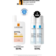 Güneş Koruyucu Cilt Bakım Seti: Anthelios Uvmune Renkli Yüz Güneş Kremi 50ML&TERMAL Su 50MLX2