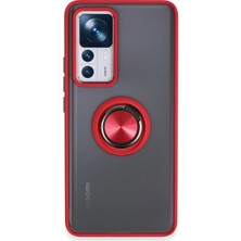 LTG Nova Mi 12T Kılıf Montreal Yüzüklü Silikon Kapak - Kırmızı