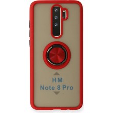 LTG Nova Redmi Note 8 Kılıf Montreal Yüzüklü Silikon Kapak - Kırmızı